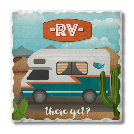 Counter Art RV There Yet Single Tumbled Tile Coaster